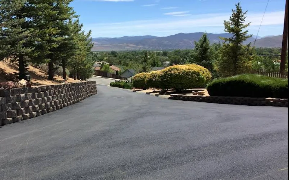 Hillside private road with valley views over Northern Nevada